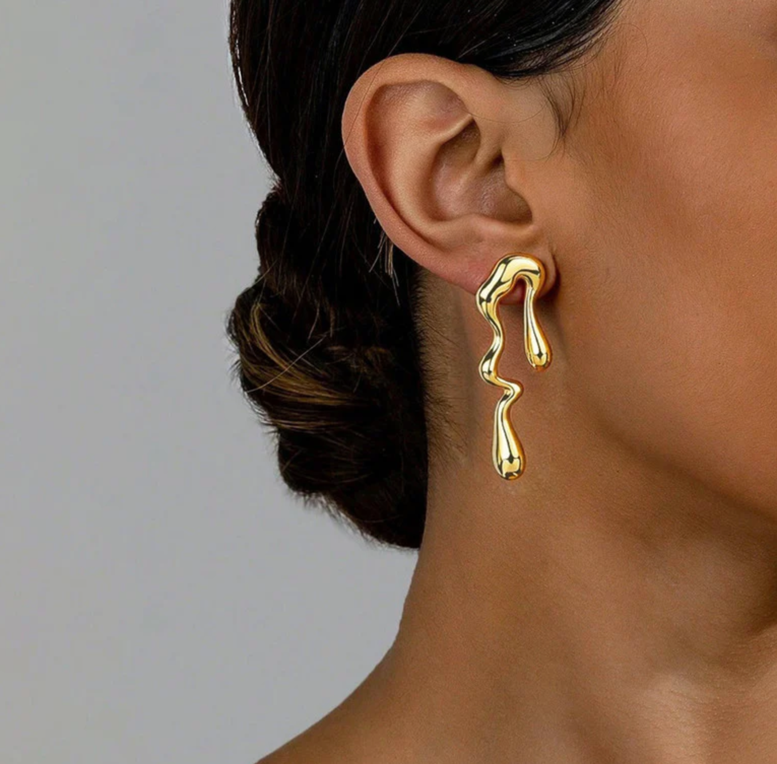 Gold-Plated Anti Tarnish Quirky Drop Earrings