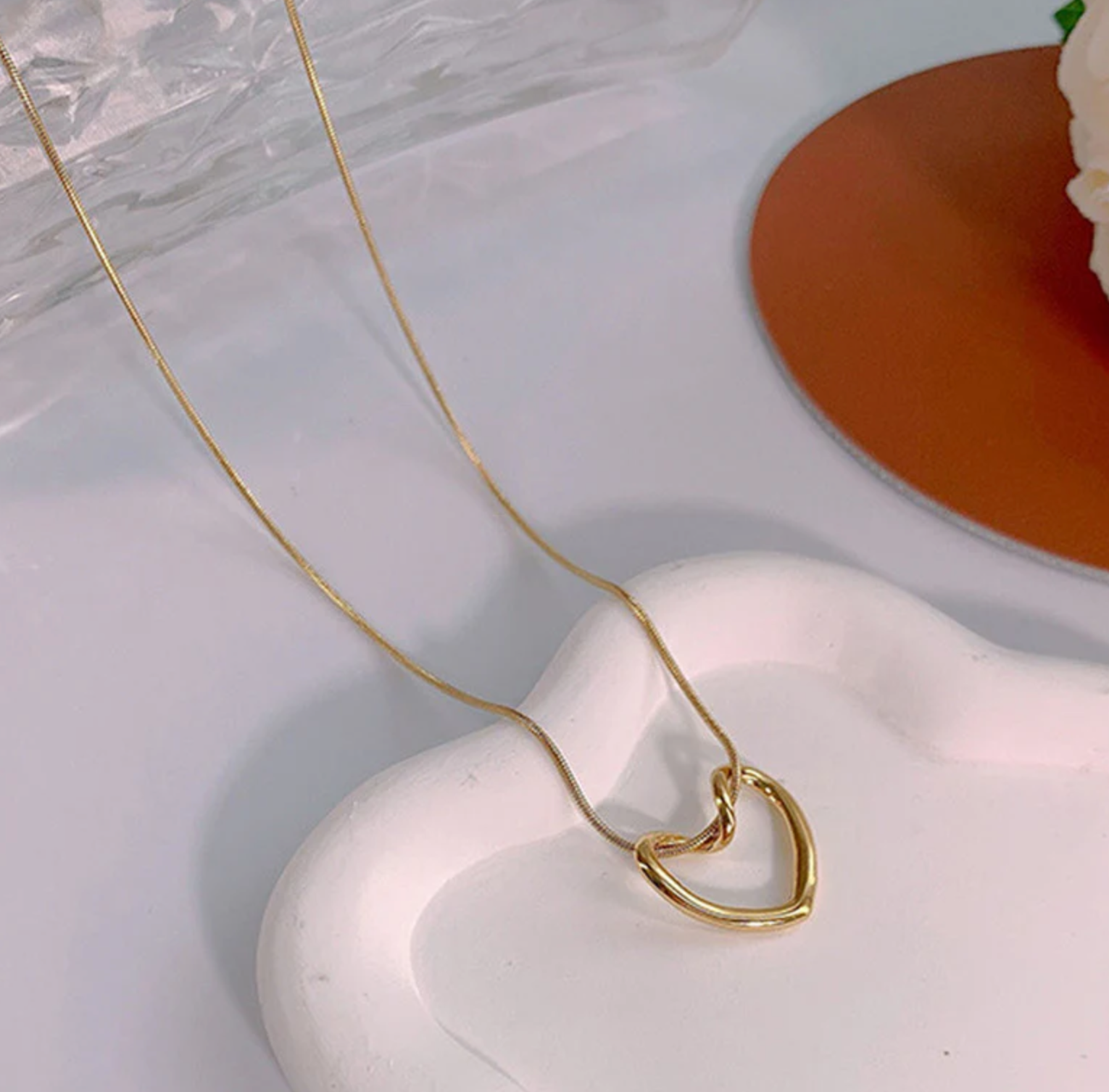 Gold-Plated Anti Tarnish Heart Themed Necklace