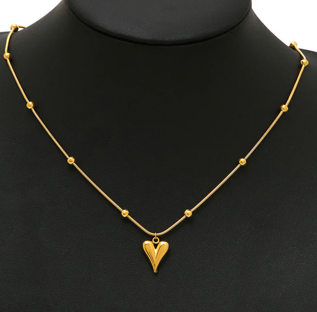 Gold-Plated Anti Tarnish Heart themed Necklace