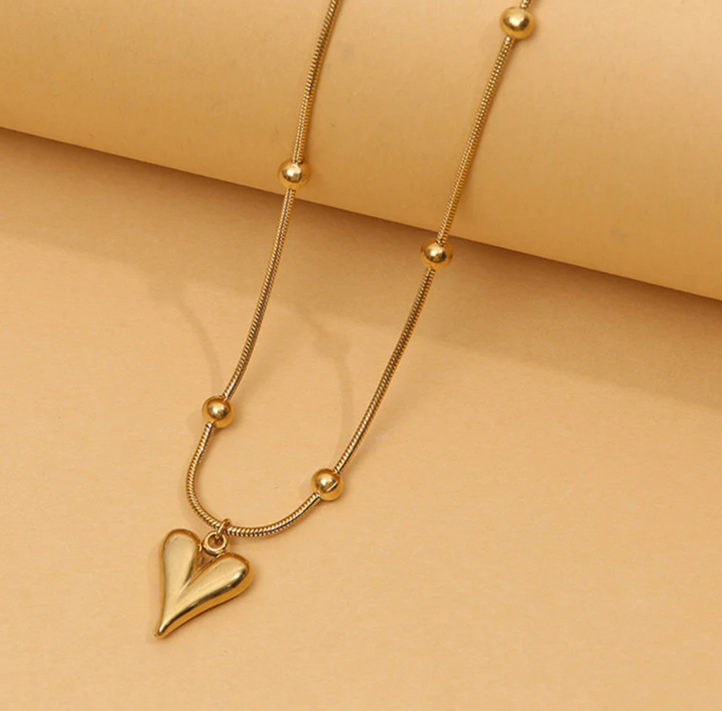 Gold-Plated Anti Tarnish Heart themed Necklace