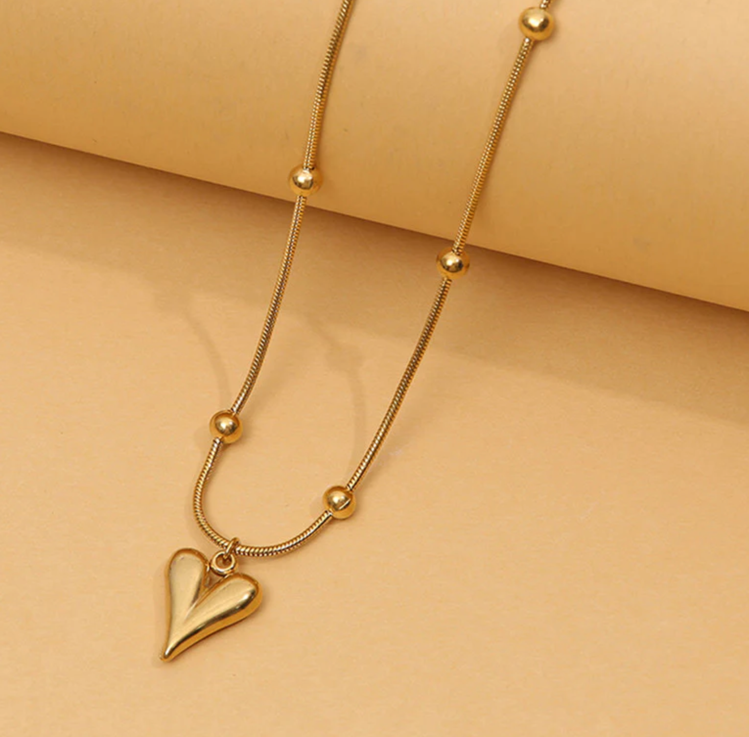 Gold-Plated Anti Tarnish Heart themed Necklace