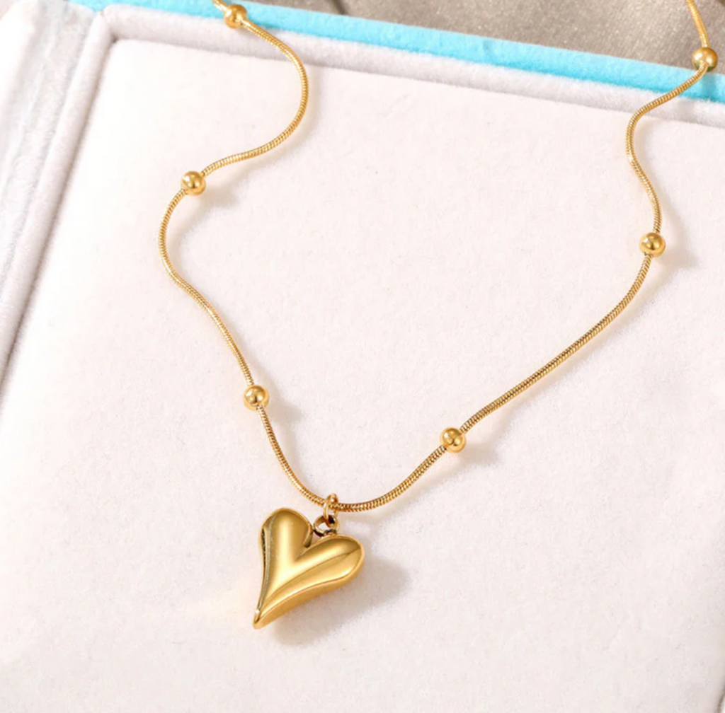 Gold-Plated Anti Tarnish Heart themed Necklace