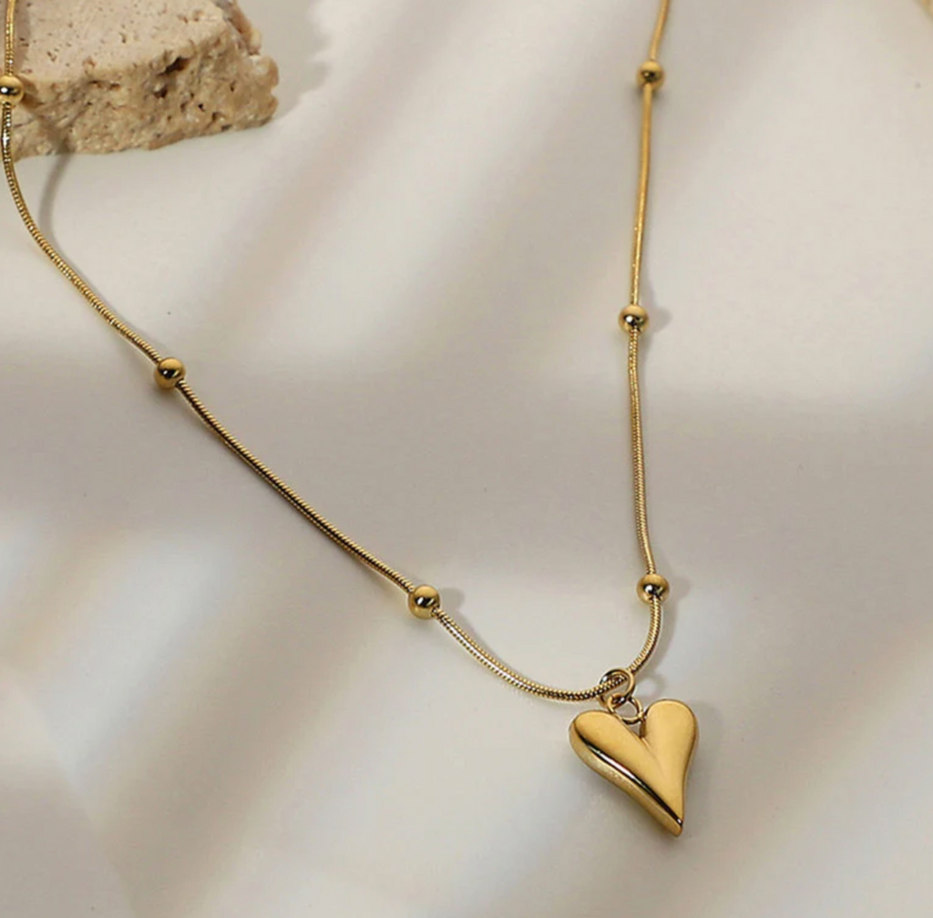 Gold-Plated Anti Tarnish Heart themed Necklace