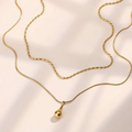 Minimalistic Teardrop Layered Necklace