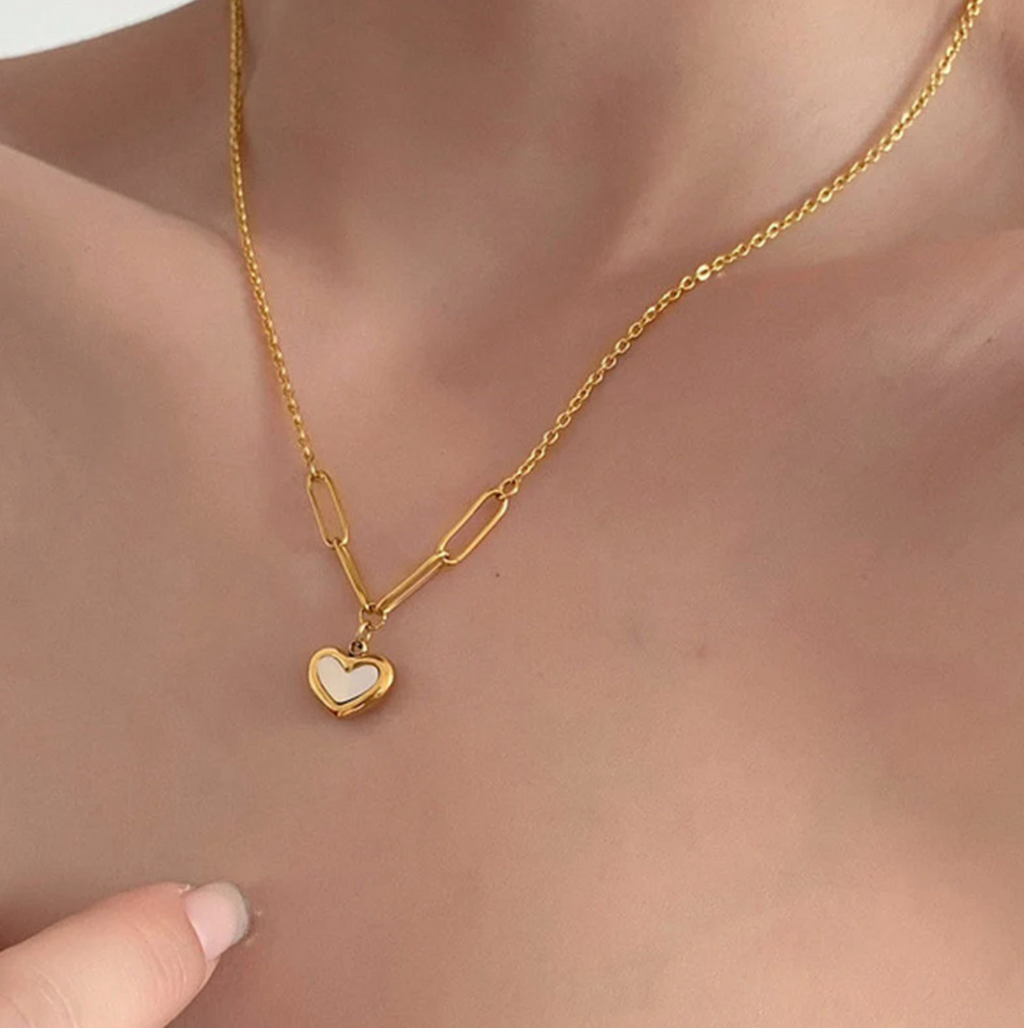 White Heart Themed Necklace