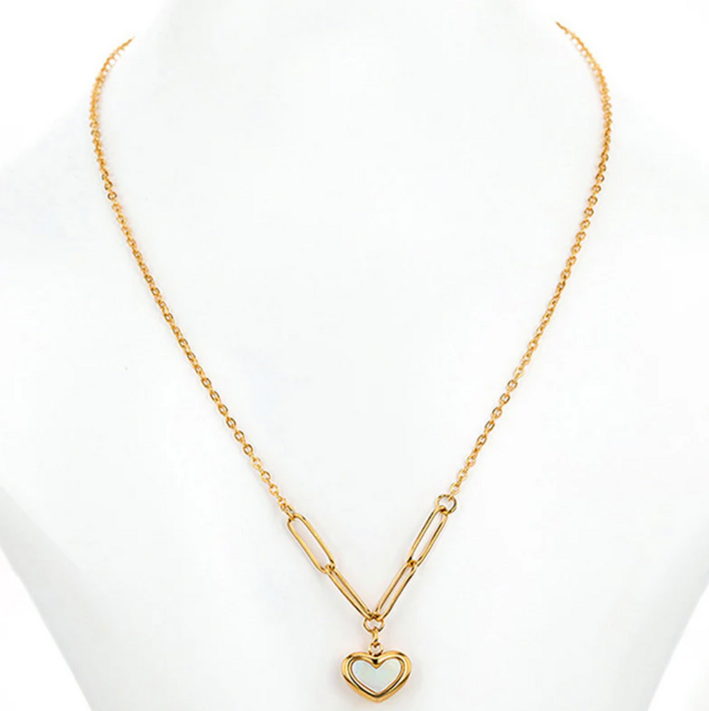White Heart Themed Necklace