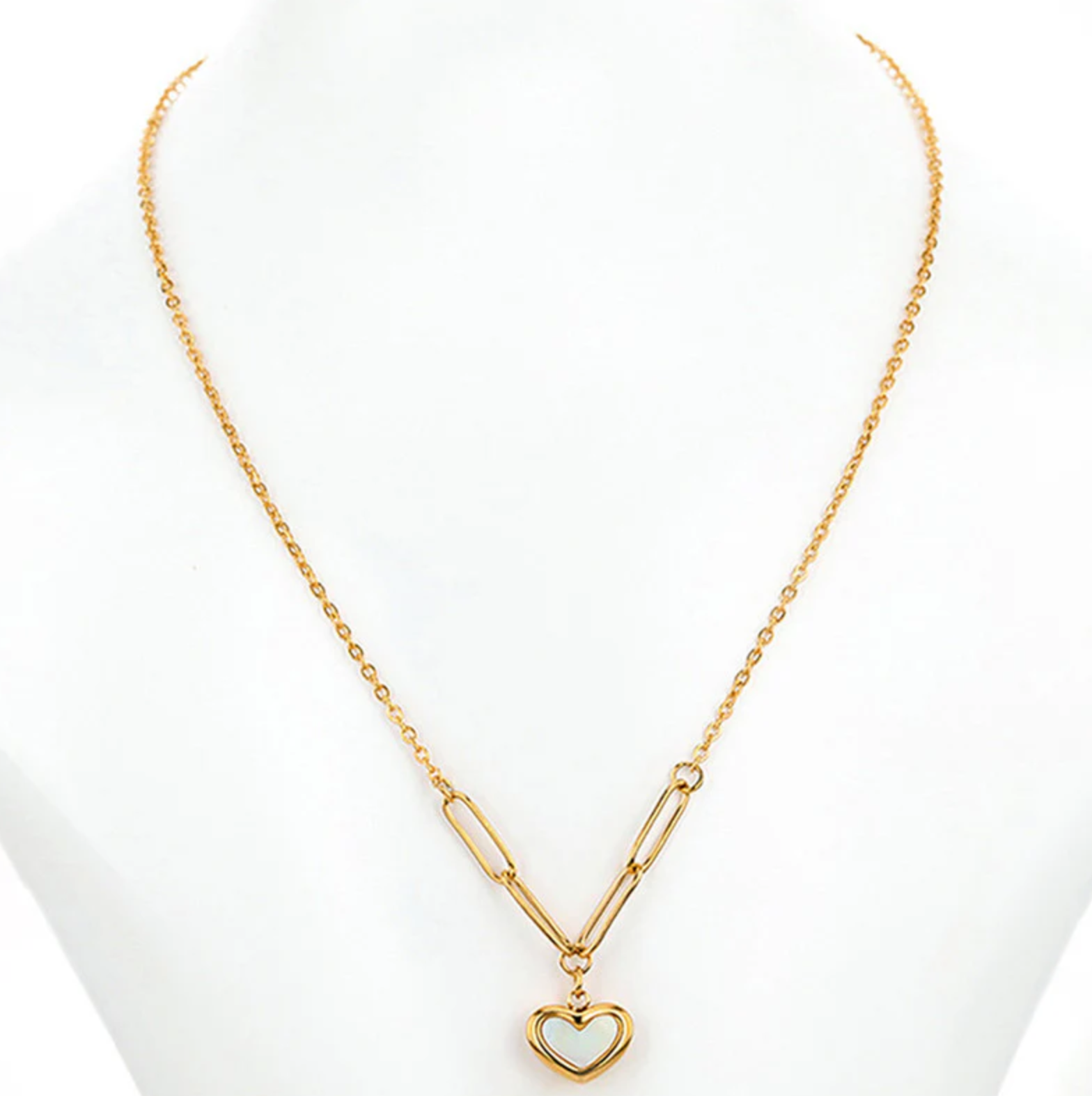 White Heart Themed Necklace