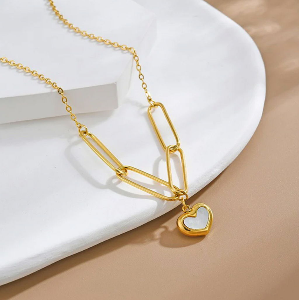 White Heart Themed Necklace