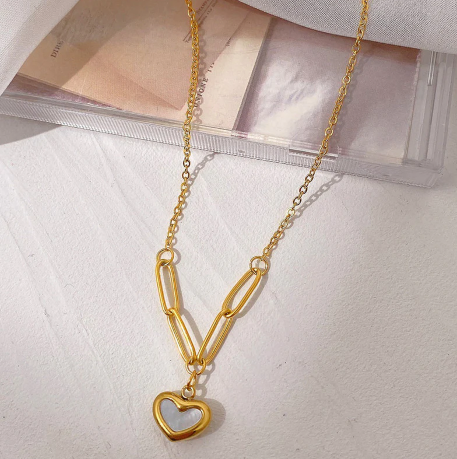 White Heart Themed Necklace