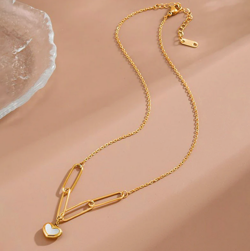 White Heart Themed Necklace
