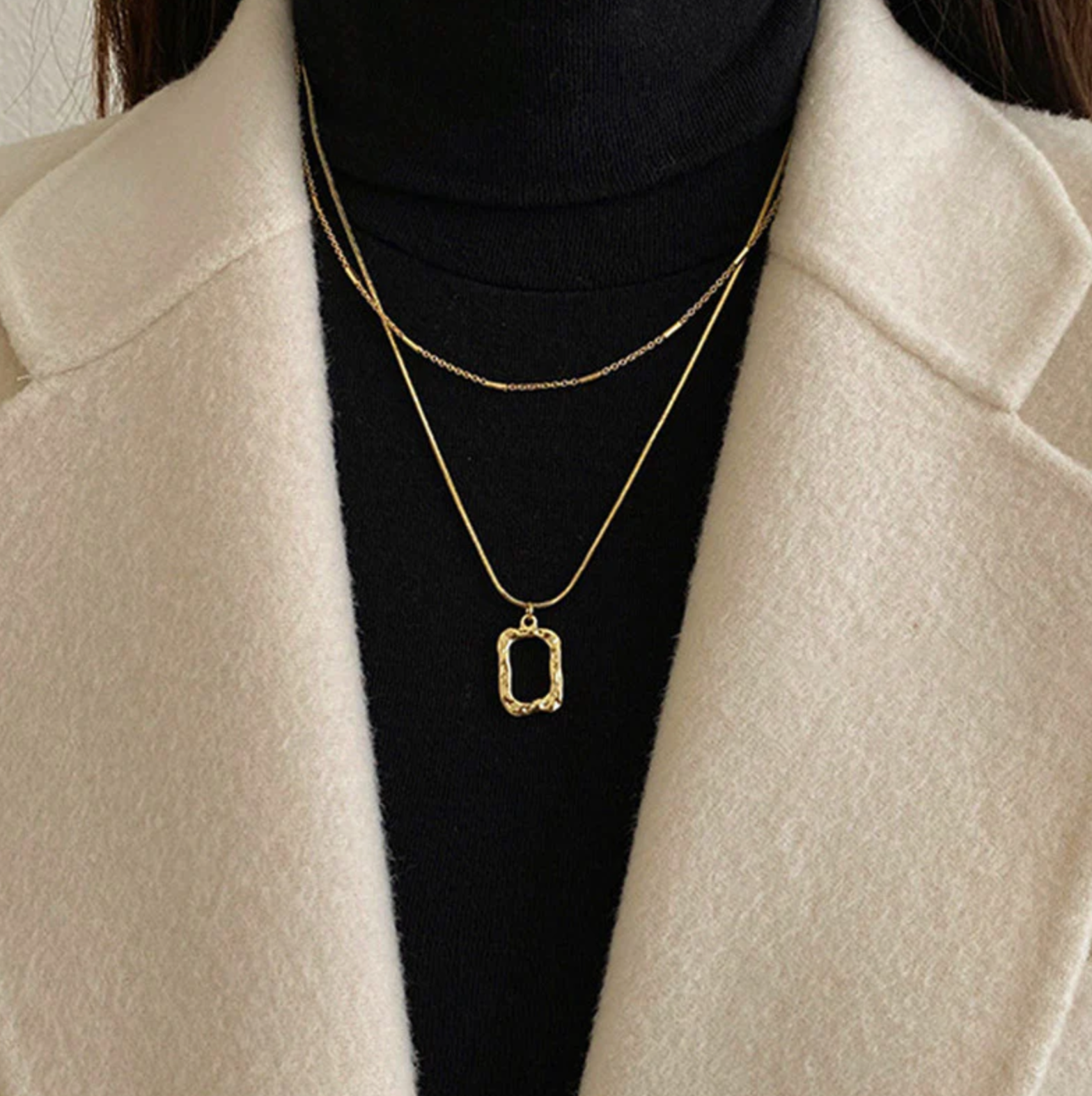 Dual Strand Geometric Necklace