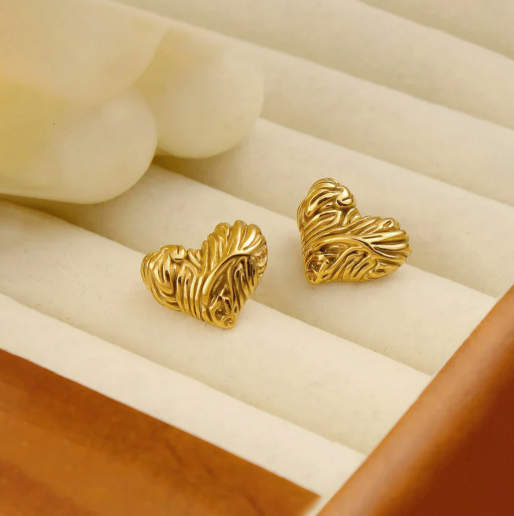 Heart Themed Stud Earrings