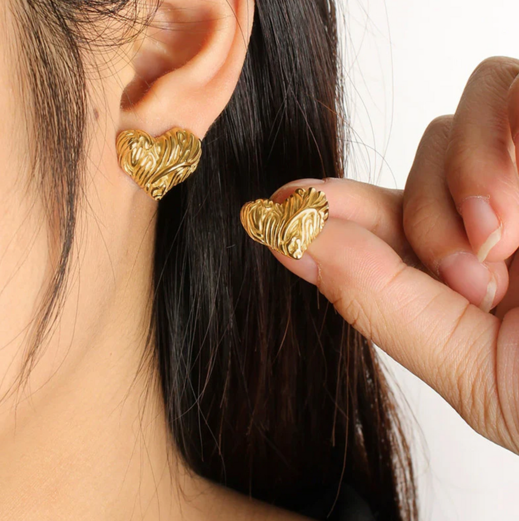 Heart Themed Stud Earrings