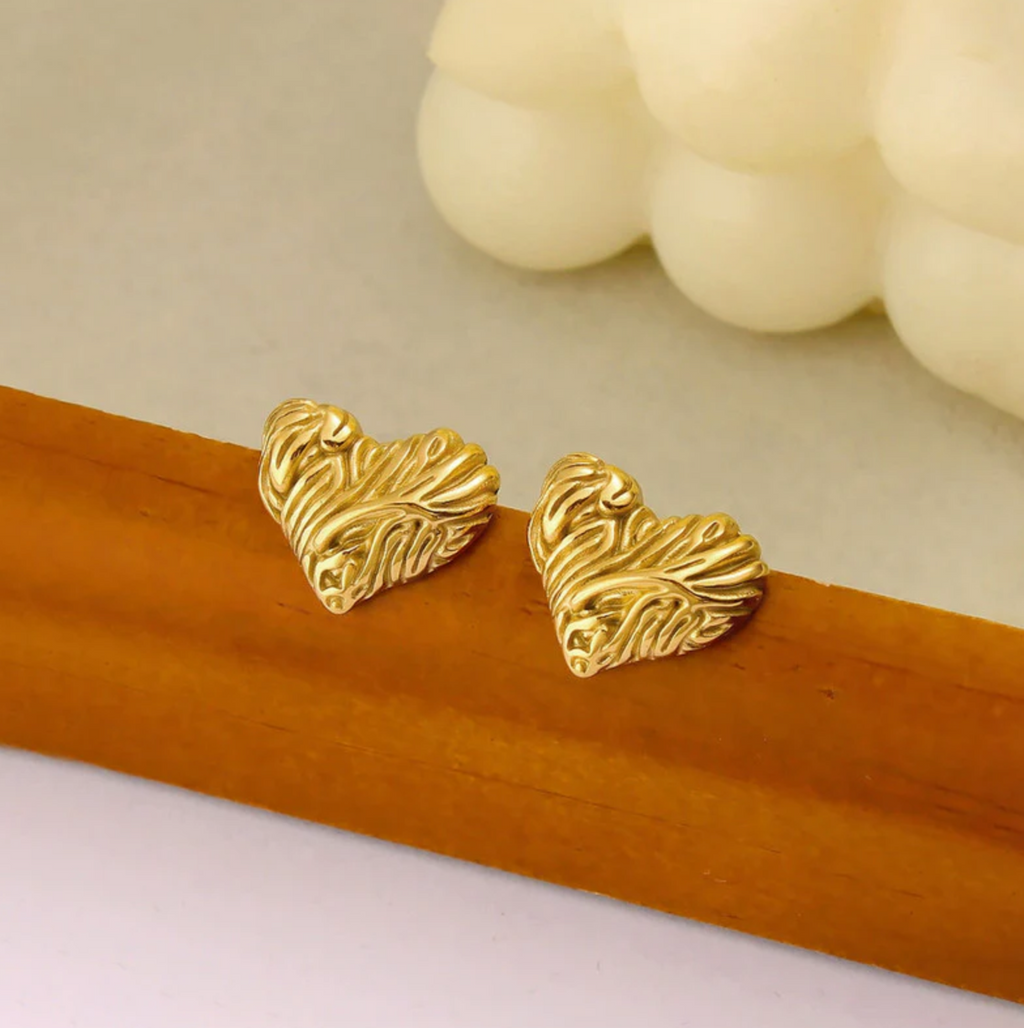 Heart Themed Stud Earrings