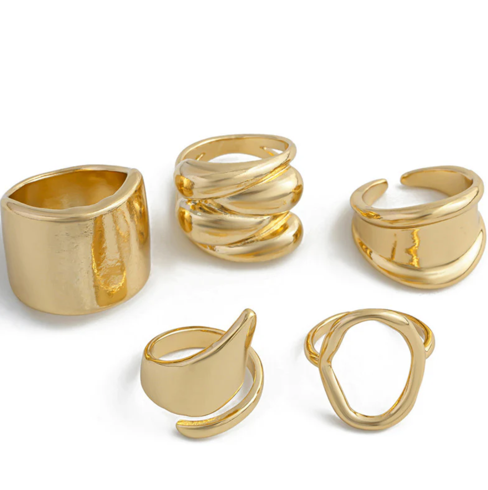 Set of 5 Stackable Finger Rings