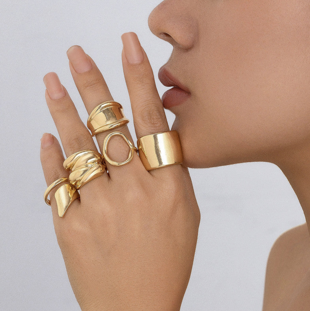 Set of 5 Stackable Finger Rings