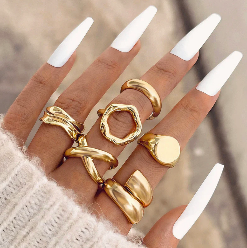 Set of 6 Stackable Finger Rings