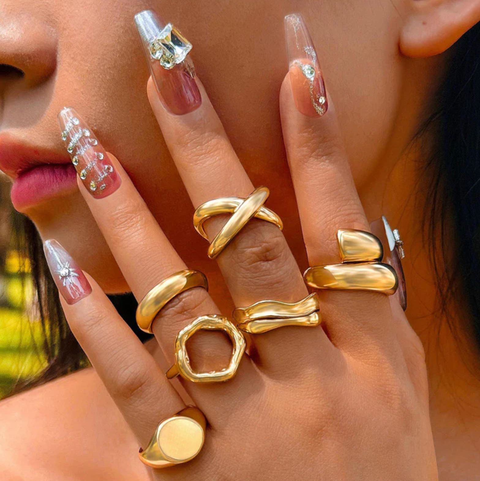 Set of 6 Stackable Finger Rings