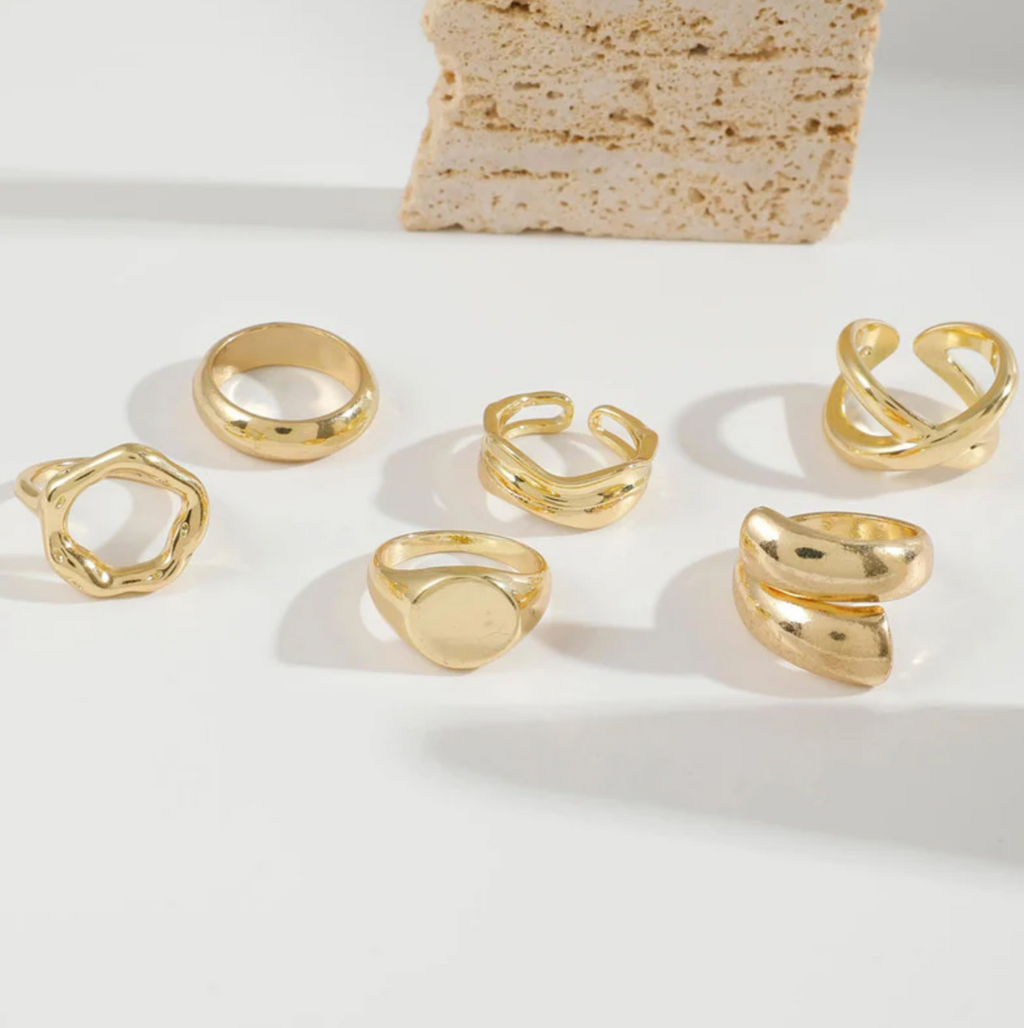 Set of 6 Stackable Finger Rings