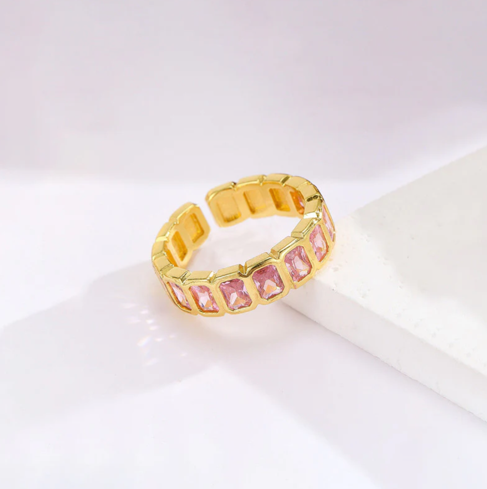 Pink Square ADs Adjustable Ring