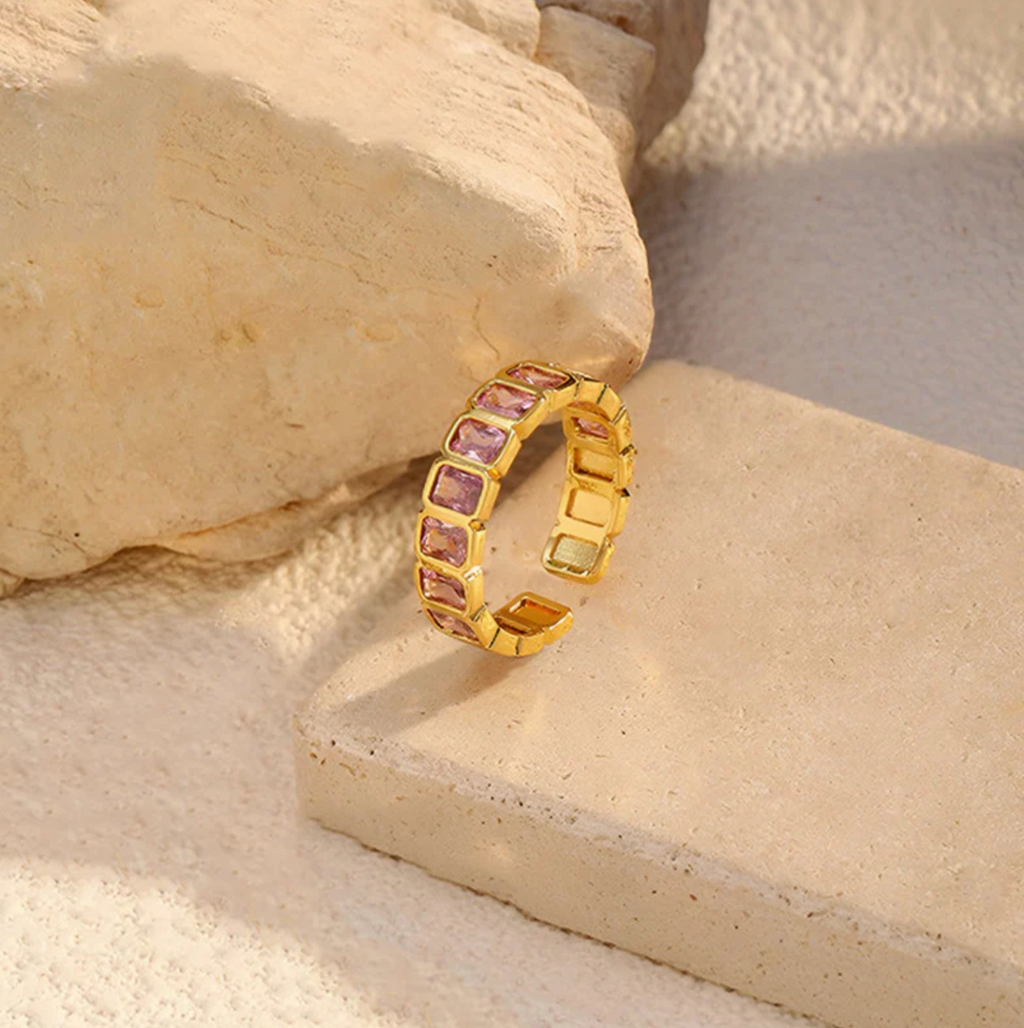 Pink Square ADs Adjustable Ring