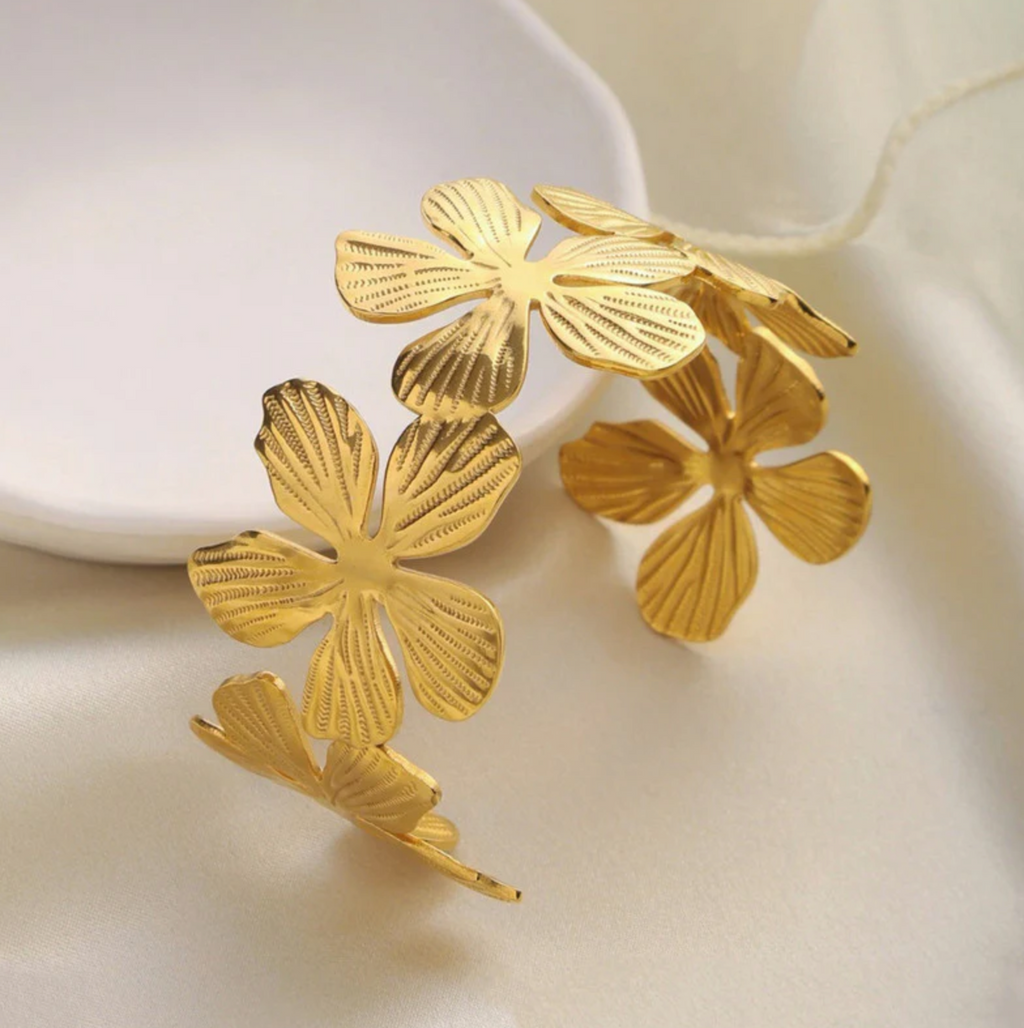 Floral Themed Cuff Bracelet