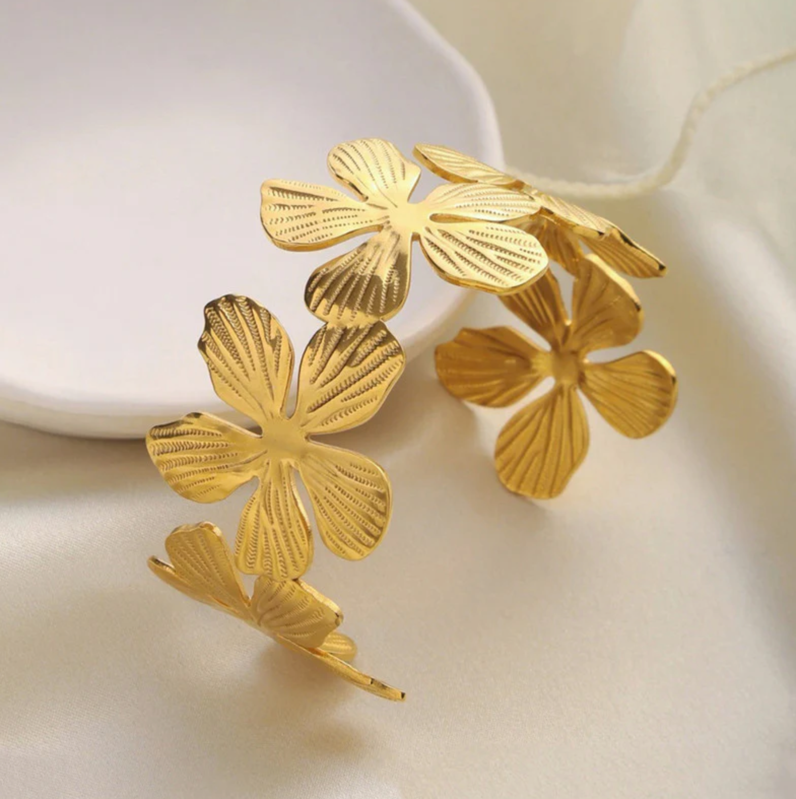 Floral Themed Cuff Bracelet