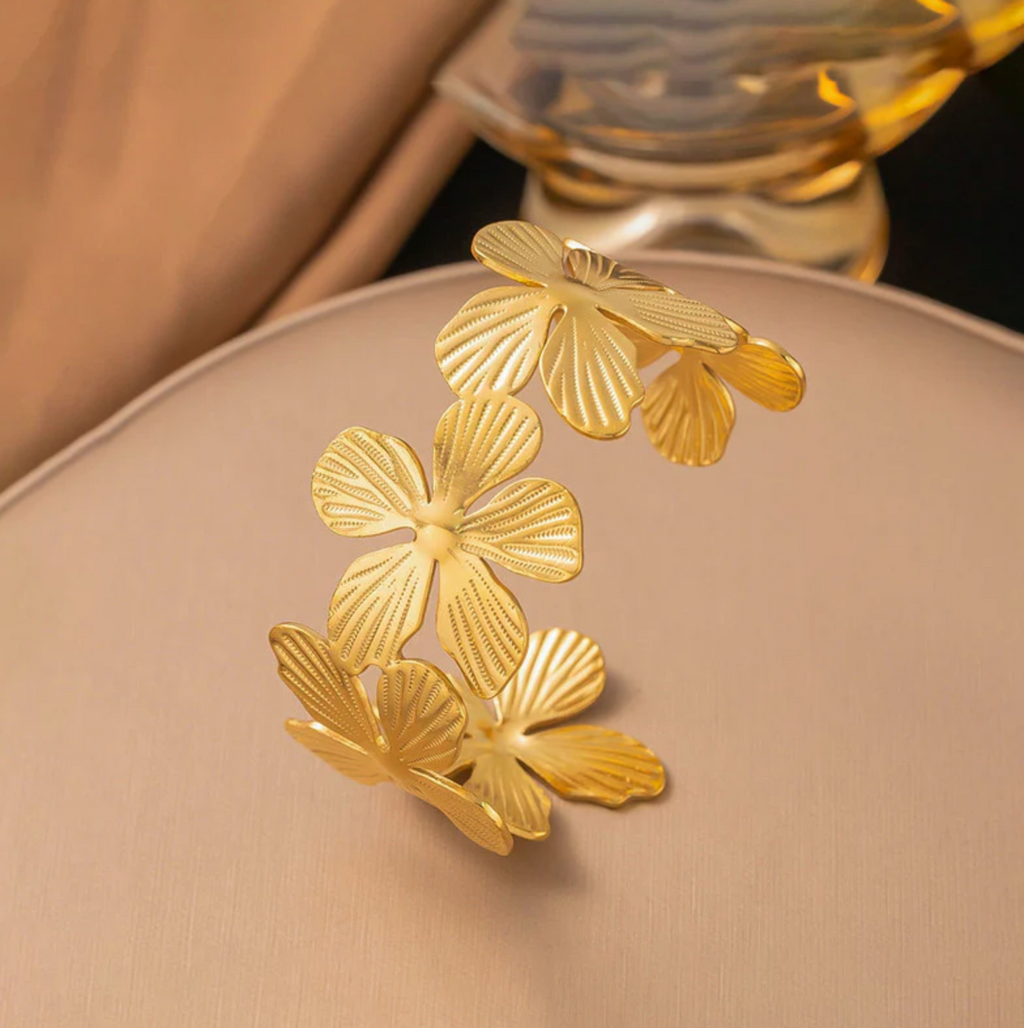 Floral Themed Cuff Bracelet