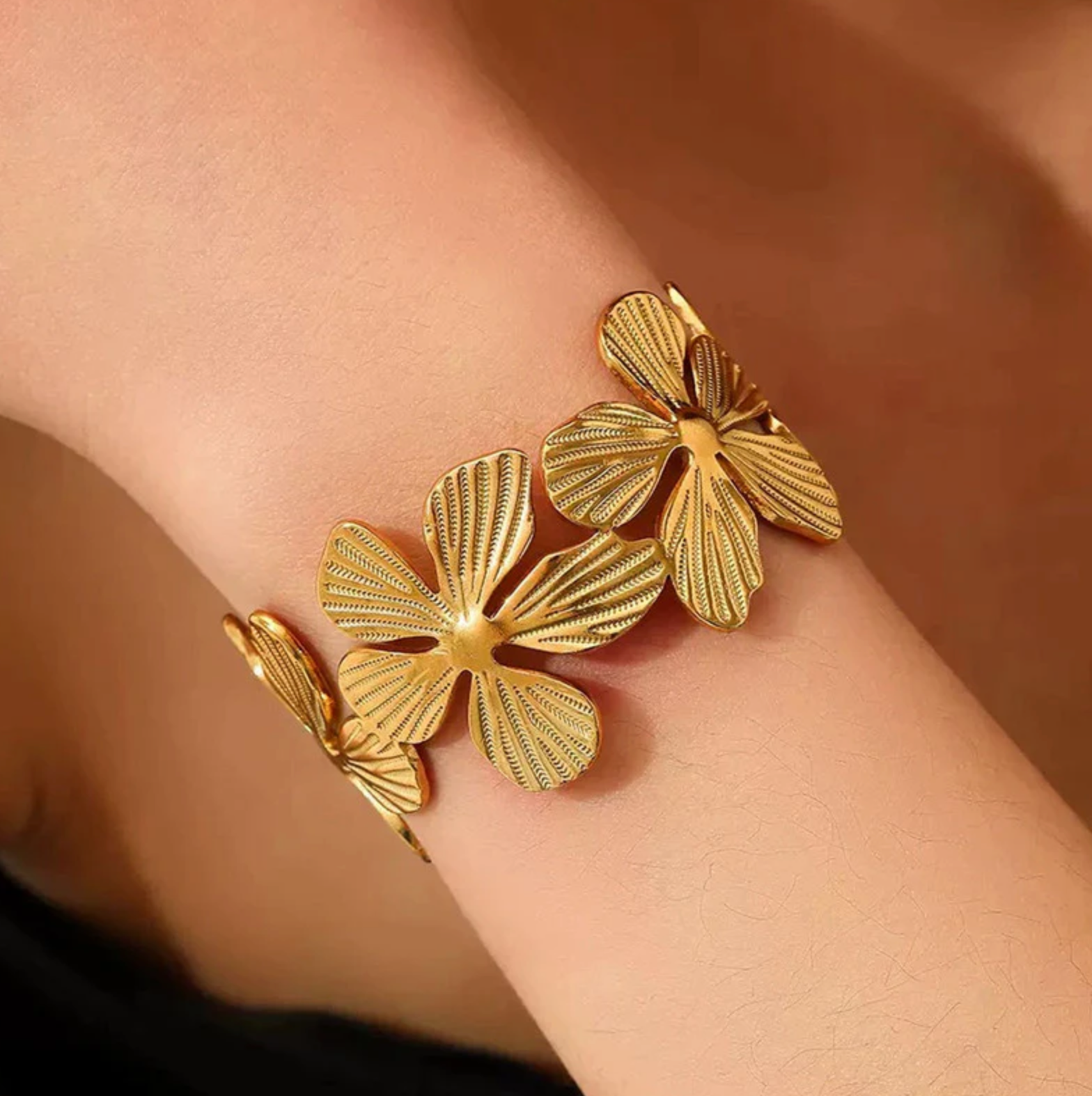 Floral Themed Cuff Bracelet