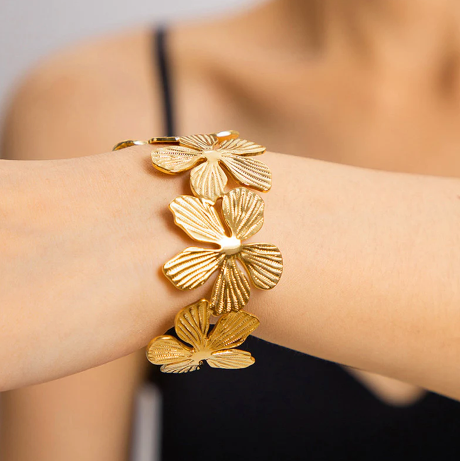 Floral Themed Cuff Bracelet