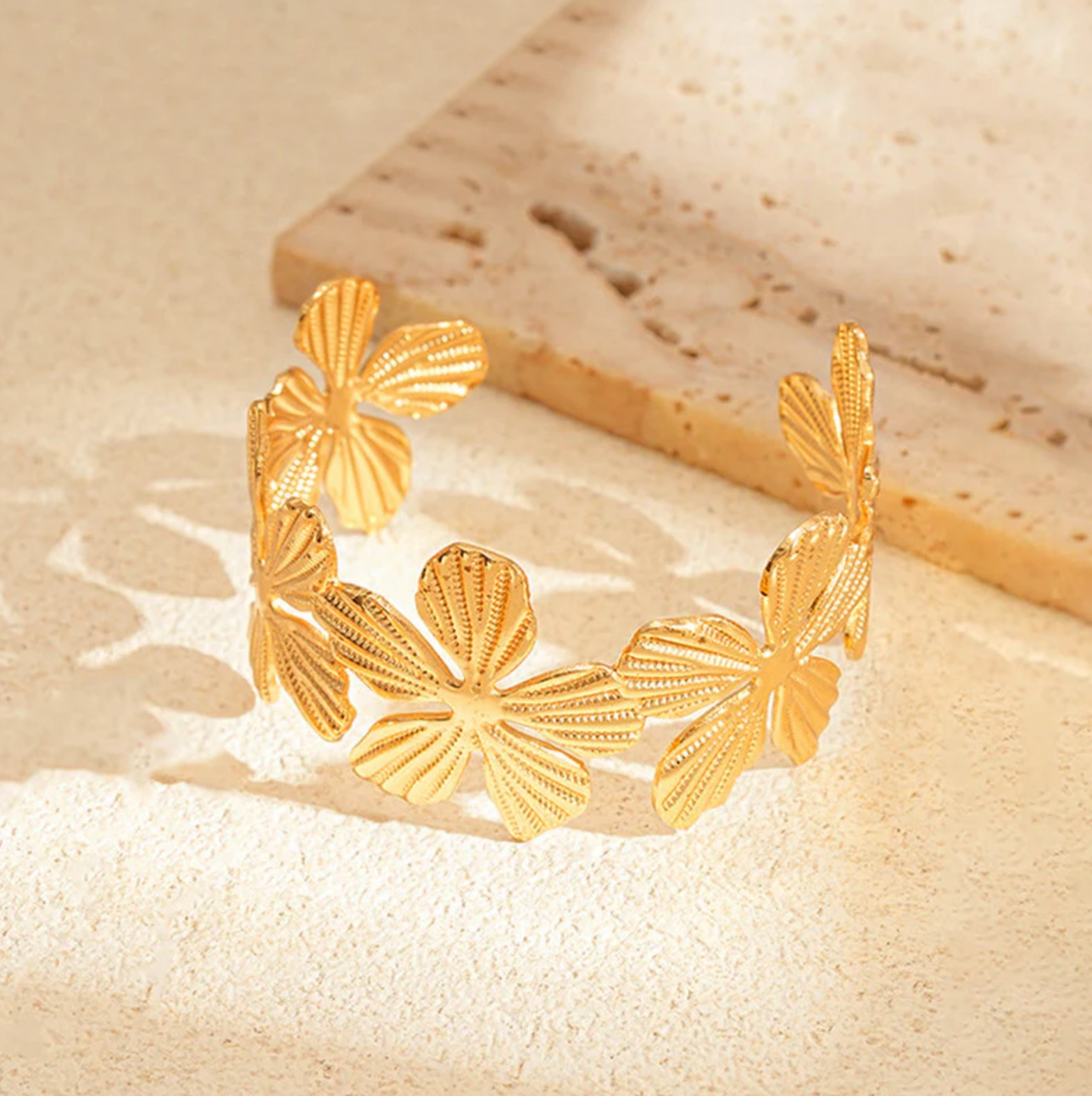 Floral Themed Cuff Bracelet