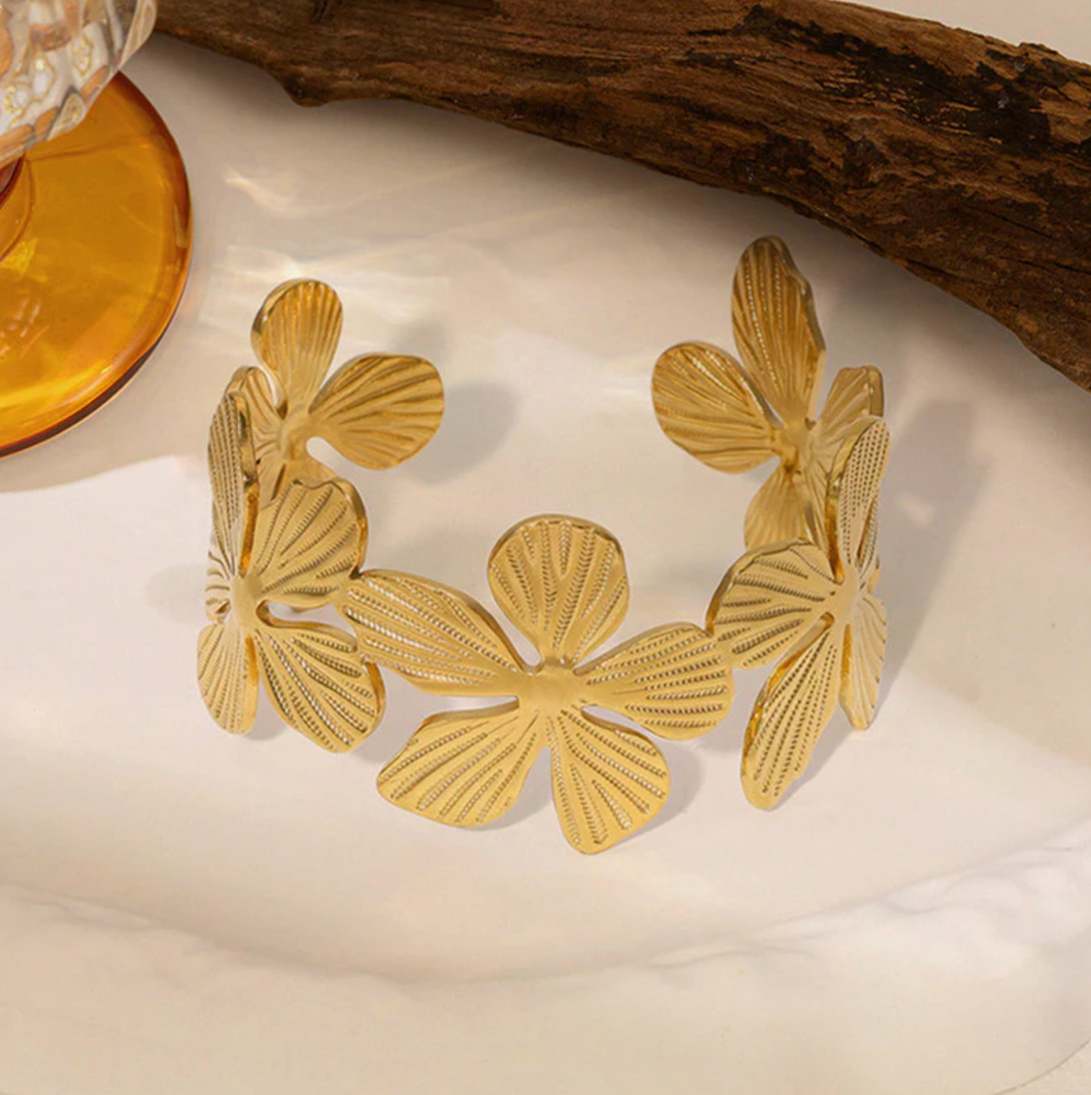 Floral Themed Cuff Bracelet