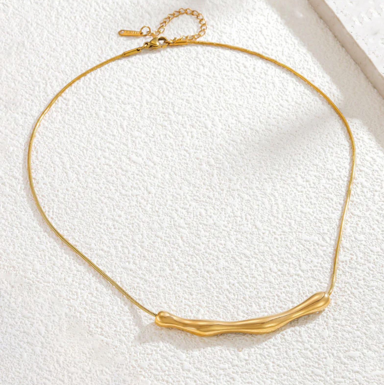 Gold Plated Anti Tarnish Arc Chain Necklace