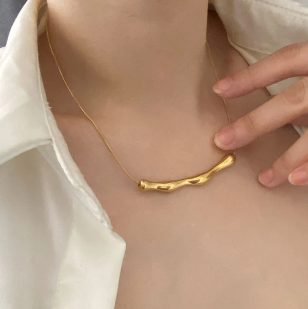 Gold Plated Anti Tarnish Arc Chain Necklace