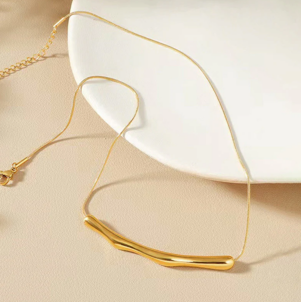 Gold Plated Anti Tarnish Arc Chain Necklace