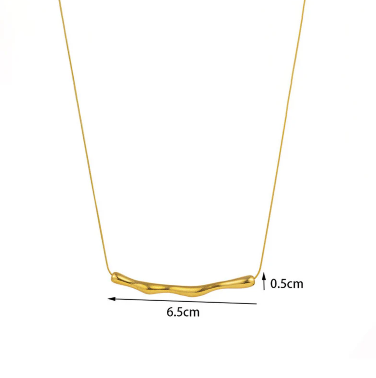 Gold Plated Anti Tarnish Arc Chain Necklace
