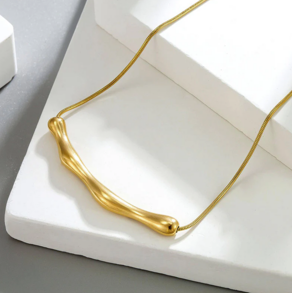 Gold Plated Anti Tarnish Arc Chain Necklace