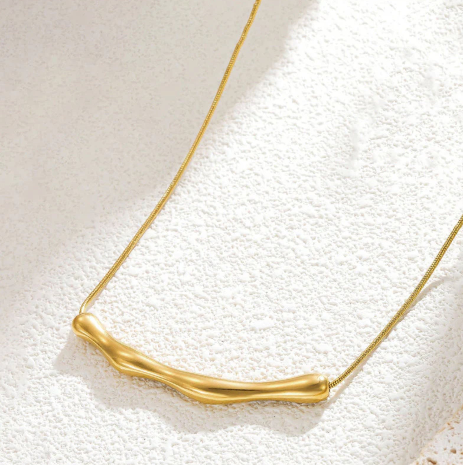 Gold Plated Anti Tarnish Arc Chain Necklace