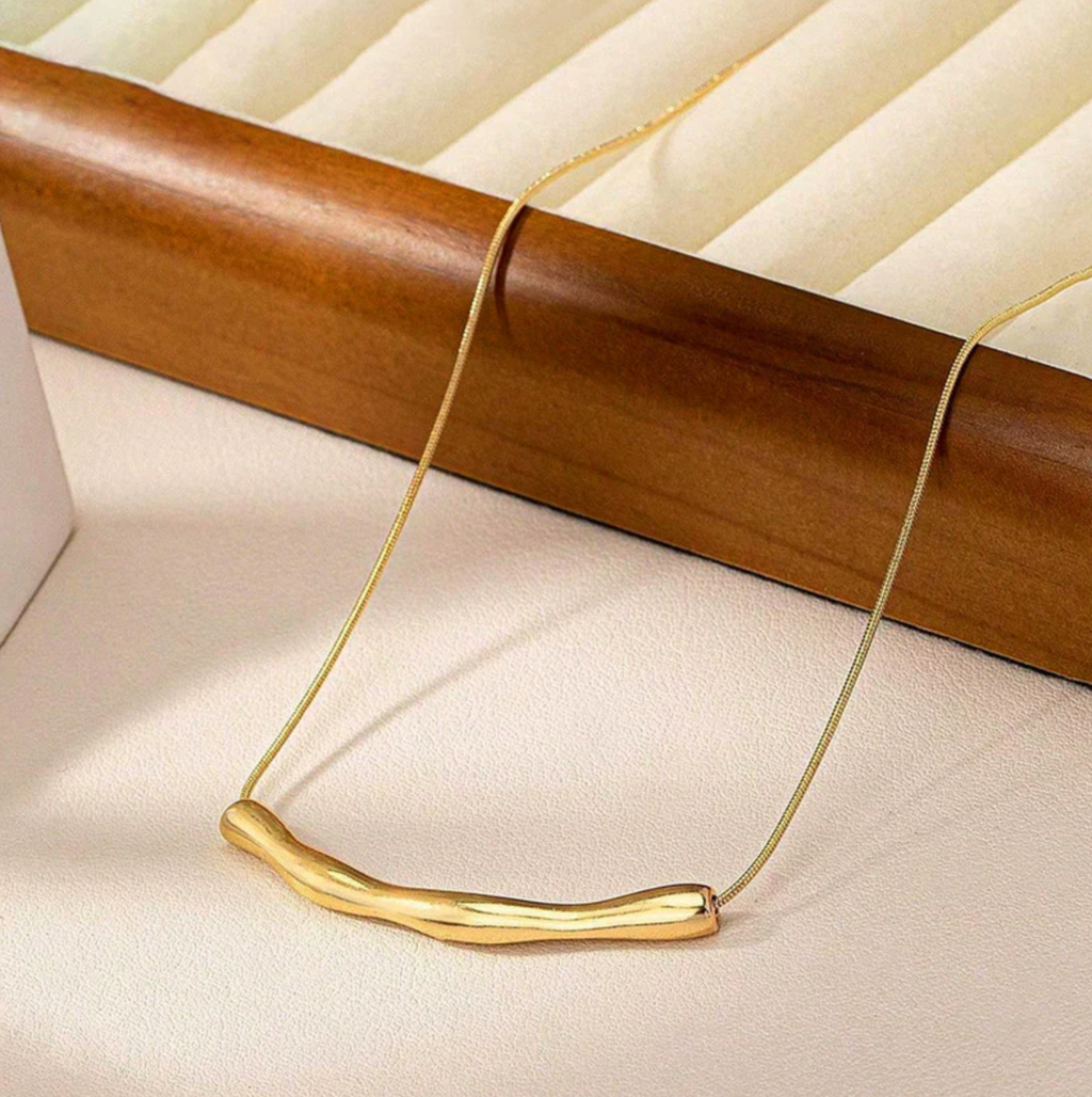 Gold Plated Anti Tarnish Arc Chain Necklace