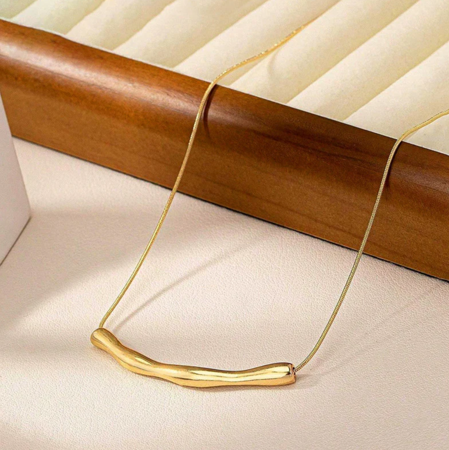 Gold Plated Anti Tarnish Arc Chain Necklace